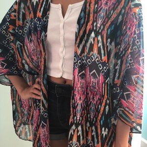 Multi-colored Kimono Beach Cover up